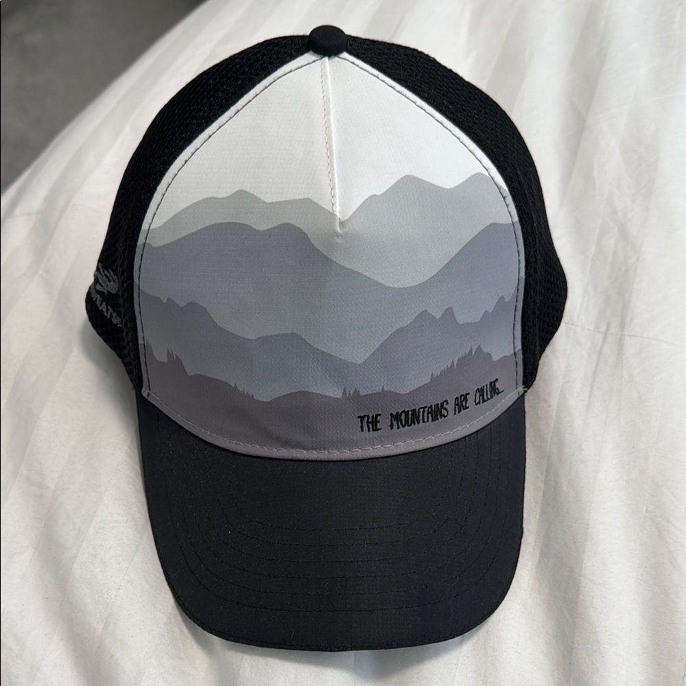 Black and Gray Mountain Design Cap